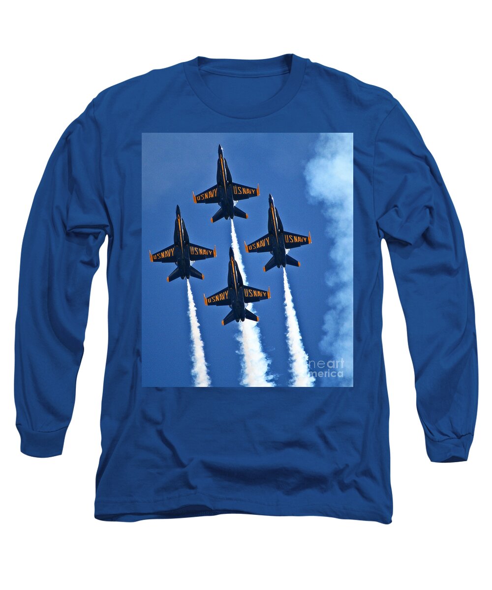 U S Navy Long Sleeve T-Shirt featuring the photograph I feel the need for speed by Bob Hislop
