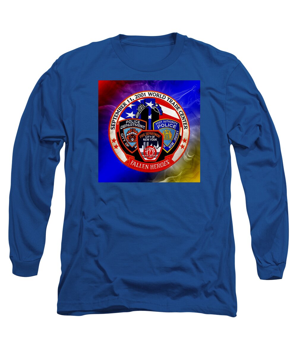9/11 Long Sleeve T-Shirt featuring the digital art Least We Forget by Nick Kloepping