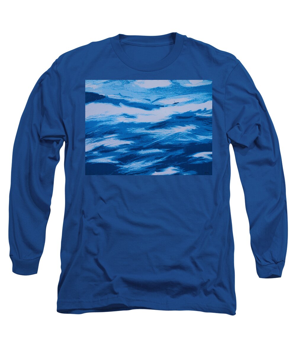 Sailboat Long Sleeve T-Shirt featuring the painting Lonely Sailboat Heading Home by Robert Margetts