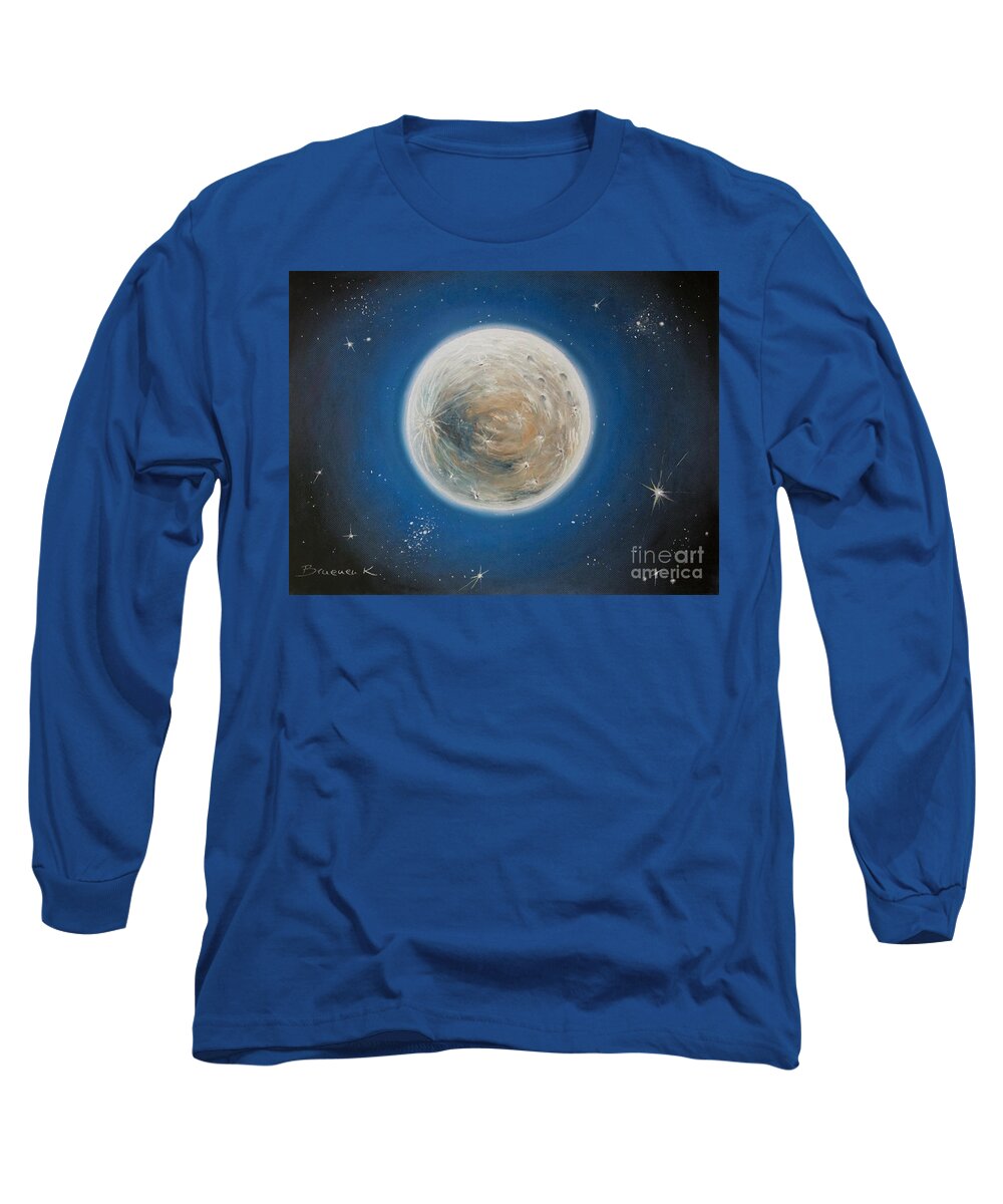 La Luna Long Sleeve T-Shirt featuring the pastel Luna by Katharina Bruenen