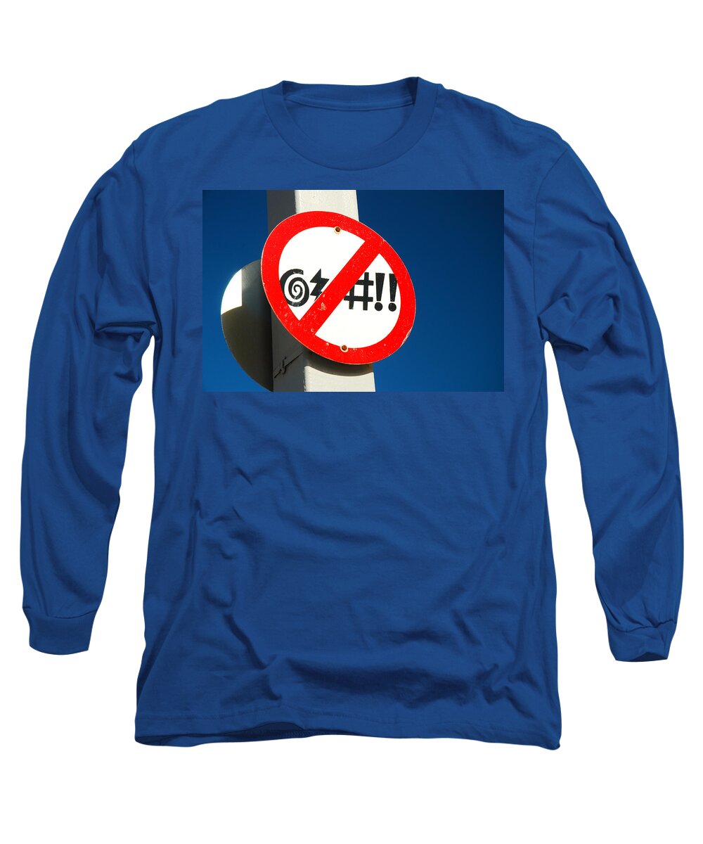 Virginia Long Sleeve T-Shirt featuring the photograph No Cursing Here by James Kirkikis