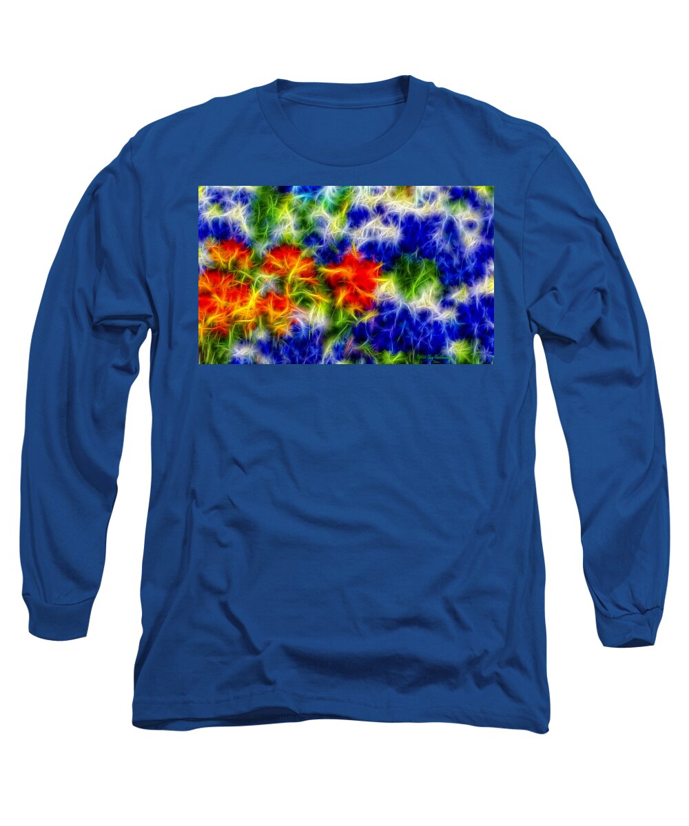 Texas Canvas Print Long Sleeve T-Shirt featuring the photograph Painted Wildflowers by Lucy VanSwearingen
