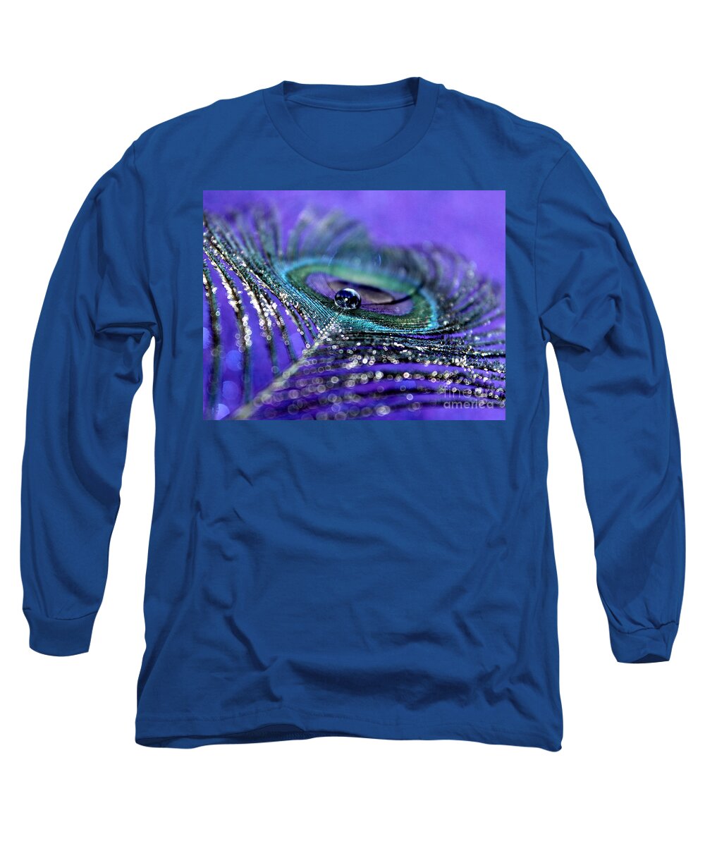 Peacock Feather Long Sleeve T-Shirt featuring the photograph Peacock Spirit by Krissy Katsimbras