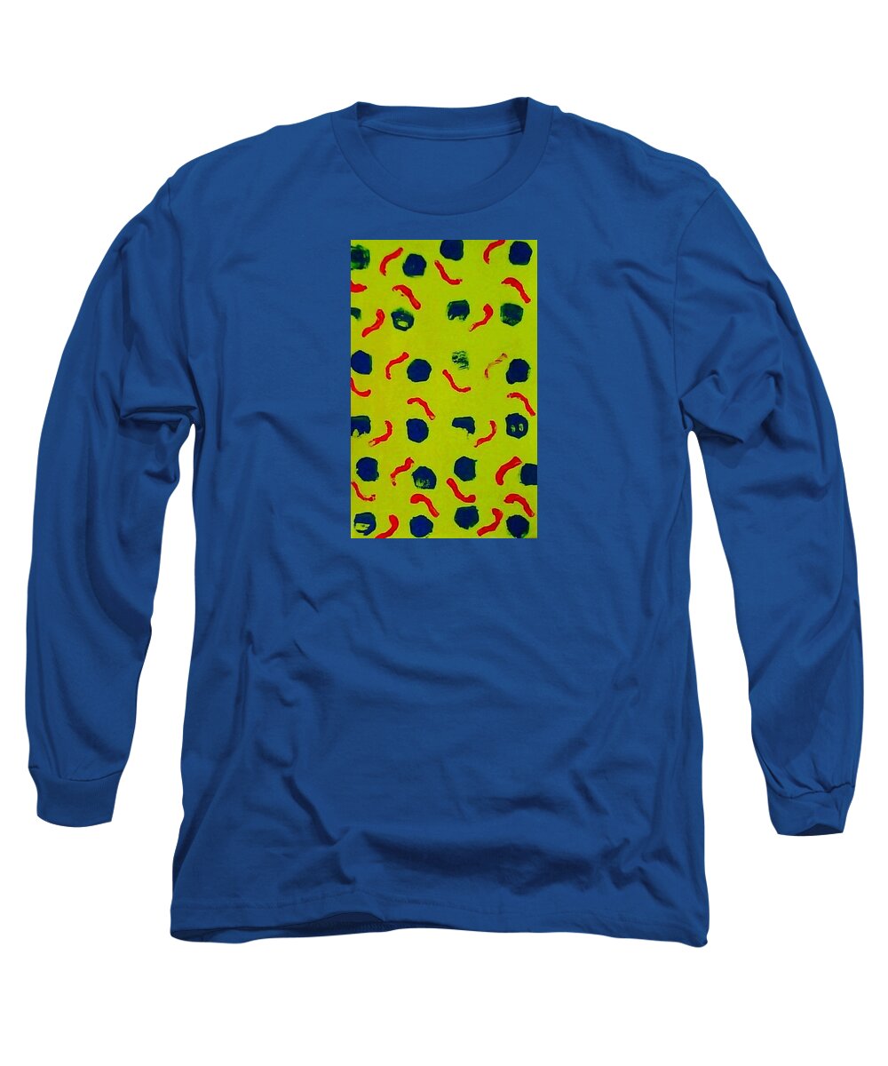 Abstract Long Sleeve T-Shirt featuring the painting Rain on a Sunny Day Notecard by Suzanne Berthier