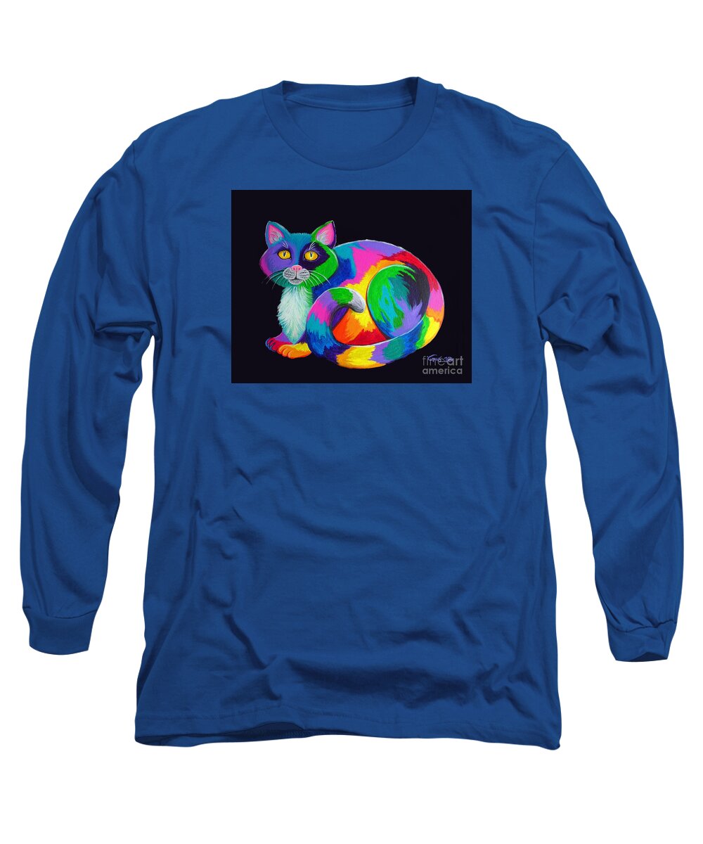Art Long Sleeve T-Shirt featuring the painting Rainbow Calico by Nick Gustafson
