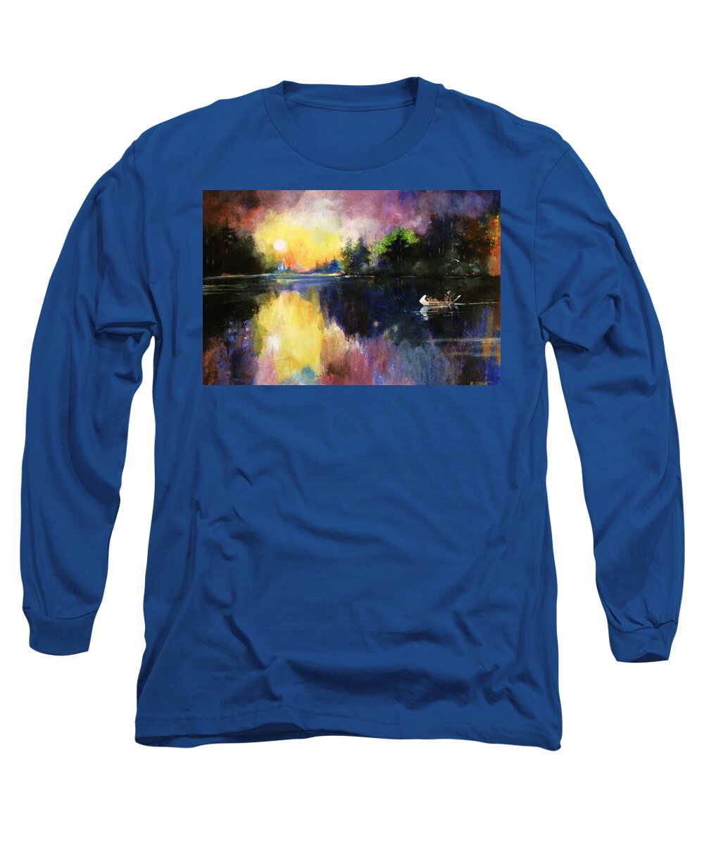 Landscapes Long Sleeve T-Shirt featuring the painting Returning from the Hunt by Al Brown