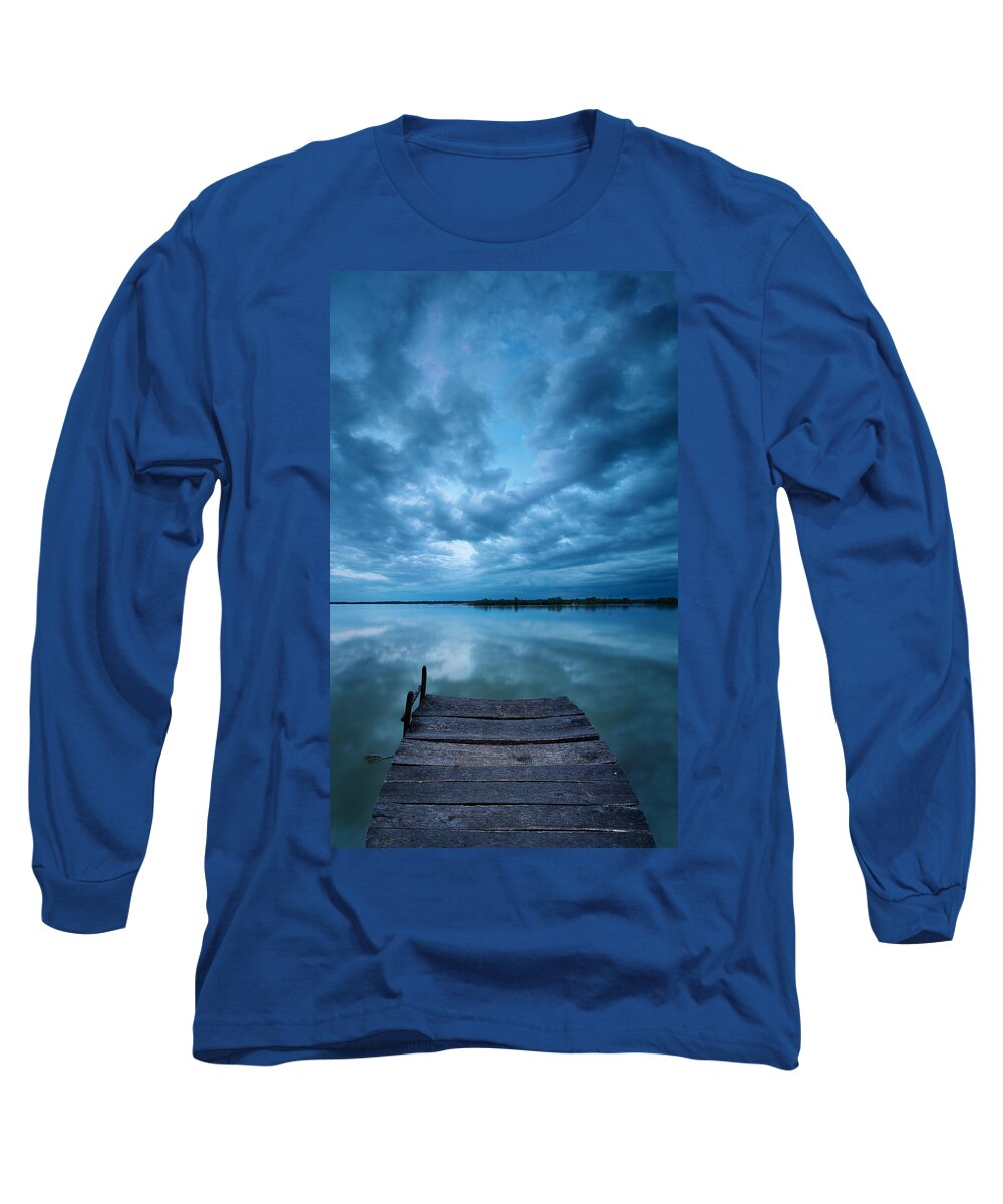 Landscapes Long Sleeve T-Shirt featuring the photograph Solitary pier by Davorin Mance