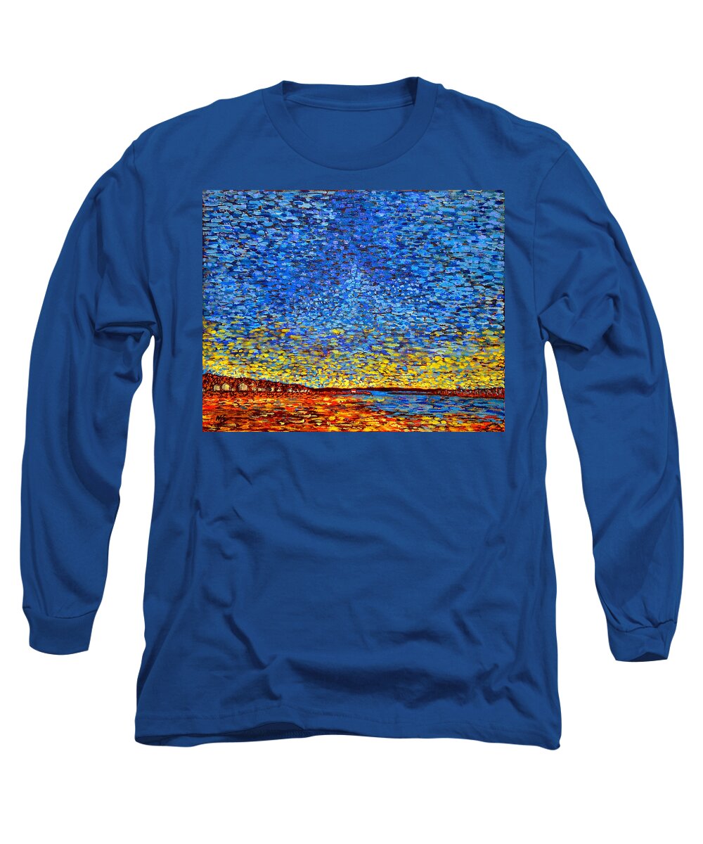 Sea Long Sleeve T-Shirt featuring the painting St. Andrews Sunset by Michael Graham