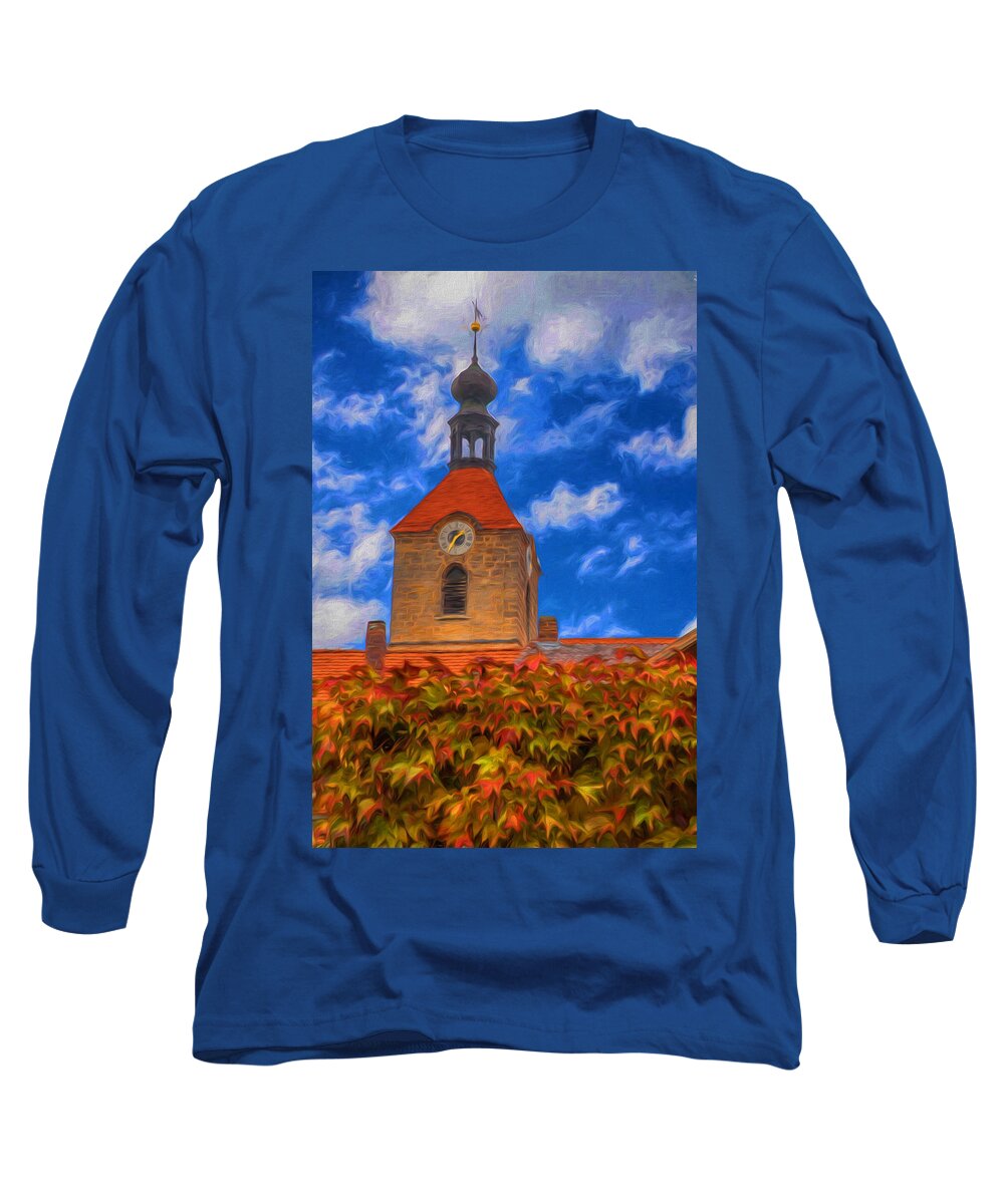 St. Jakobus Long Sleeve T-Shirt featuring the photograph St. Jakobus - Hahnbach by Shirley Radabaugh