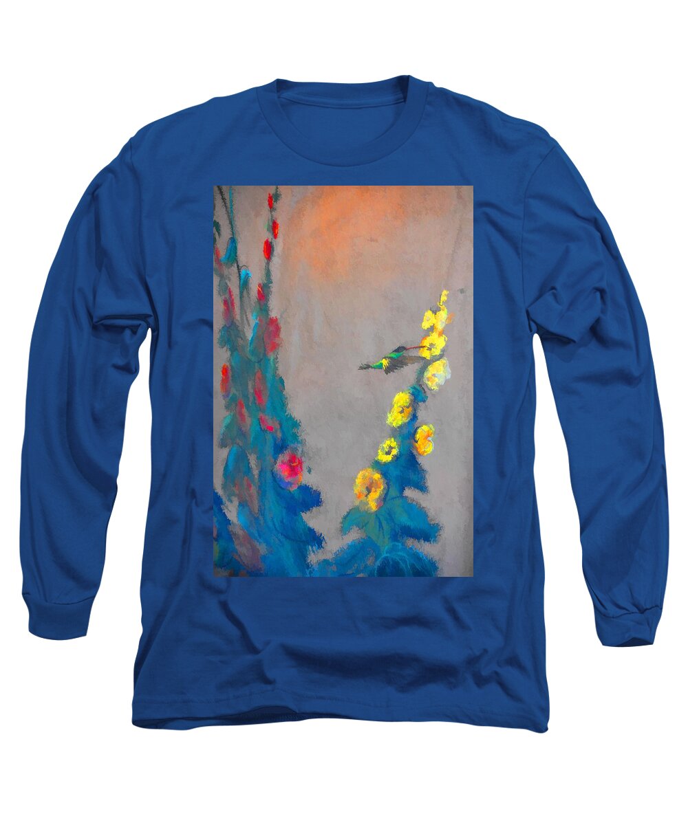 Birds Long Sleeve T-Shirt featuring the photograph Summer Hummer by Jan Amiss Photography