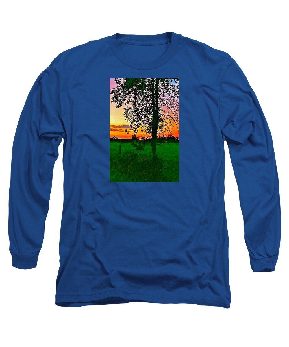 M33 Long Sleeve T-Shirt featuring the photograph Sunset over M-33 by Daniel Thompson