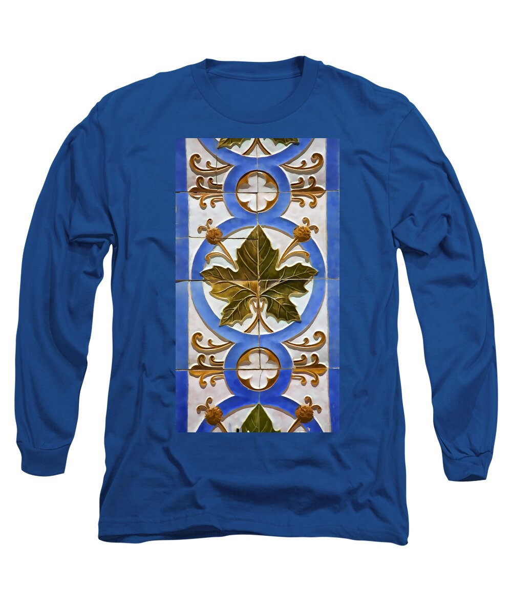 Blue Long Sleeve T-Shirt featuring the photograph Tile of Portugal by David Letts
