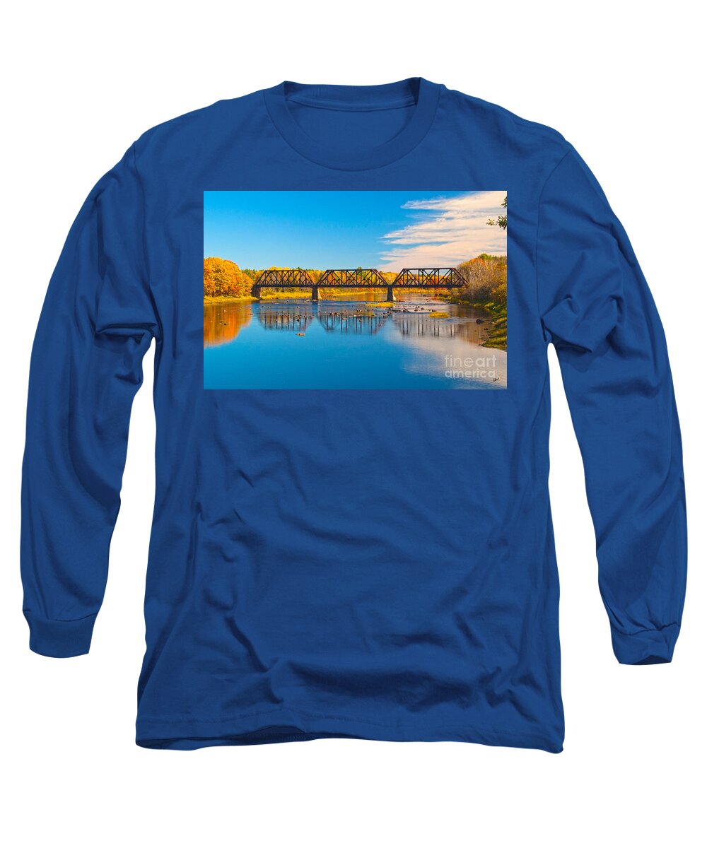 Railroad Long Sleeve T-Shirt featuring the photograph Train Trestle by Alana Ranney