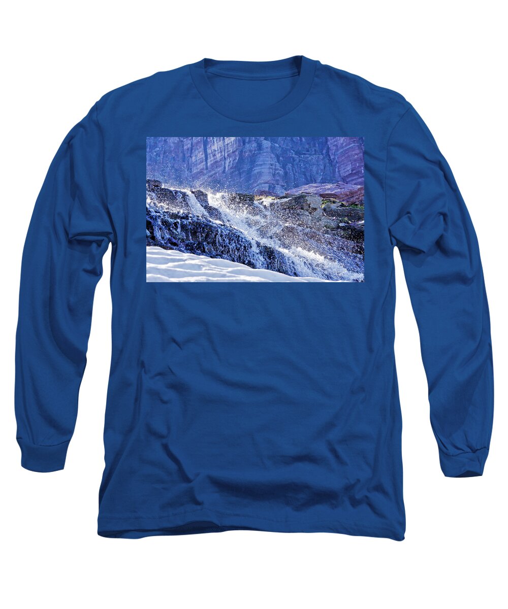Glacier Long Sleeve T-Shirt featuring the photograph Icy Cascade by Albert Seger