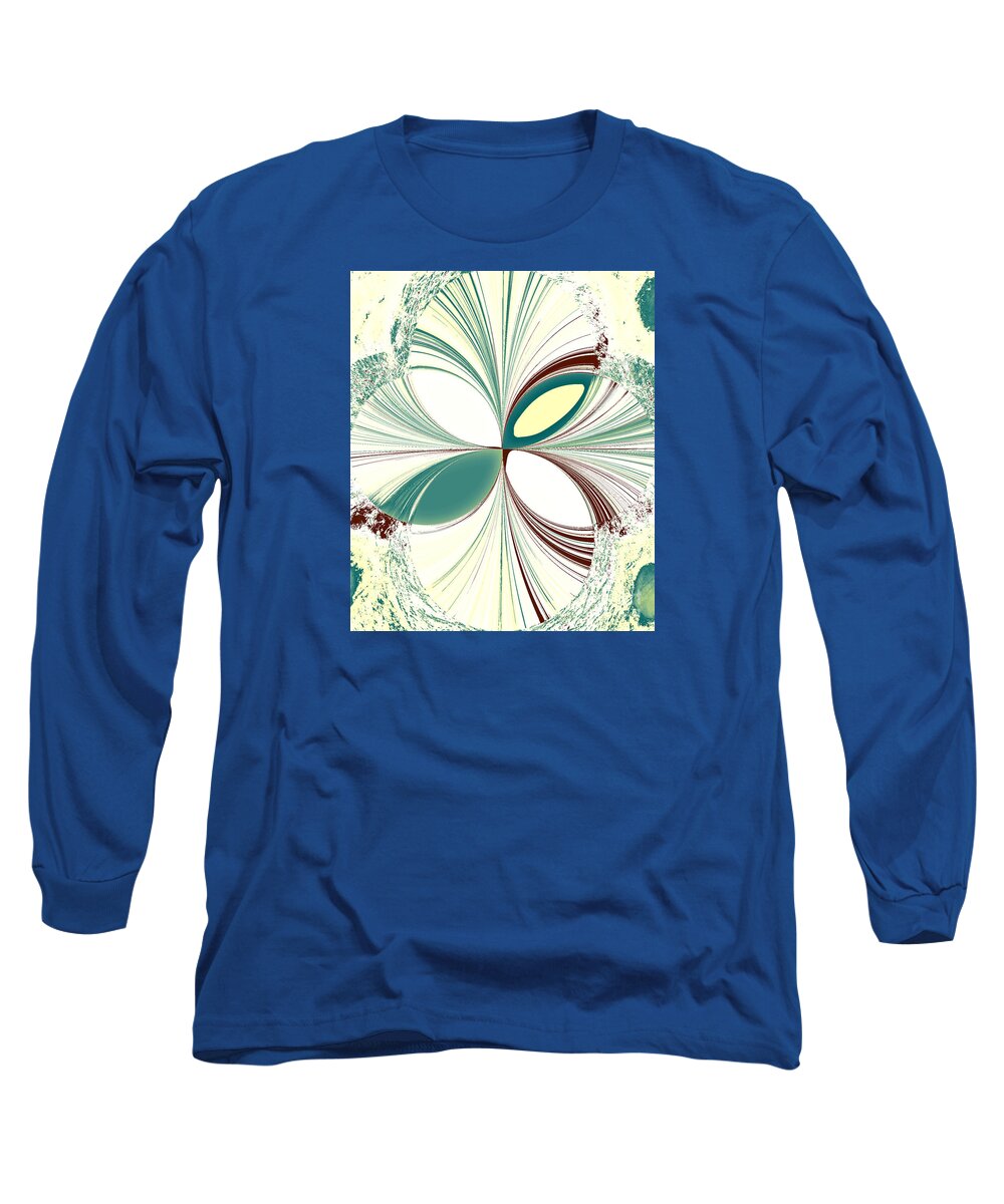 Abstract Long Sleeve T-Shirt featuring the digital art Light in the Darkness White by Karen Francis