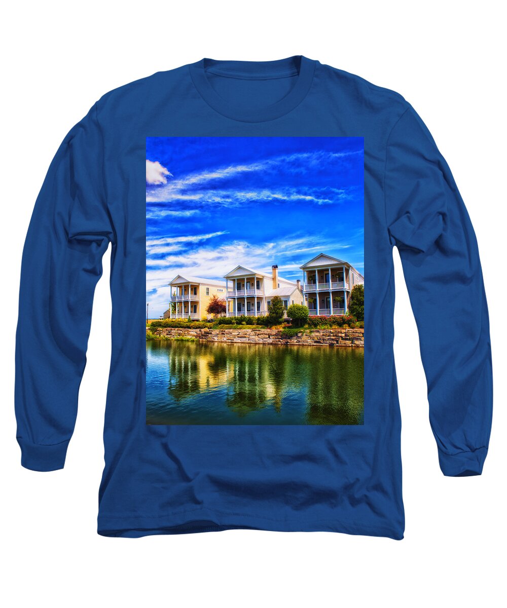 Missouri Long Sleeve T-Shirt featuring the photograph Reflecting On New Town 3 by Bill and Linda Tiepelman