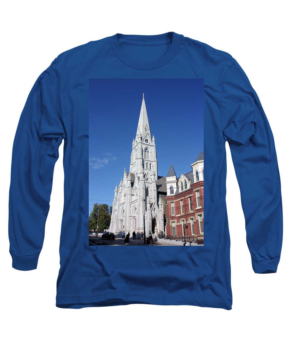 Halifax Long Sleeve T-Shirt featuring the photograph St. Mary's Basilica by Kristin Elmquist