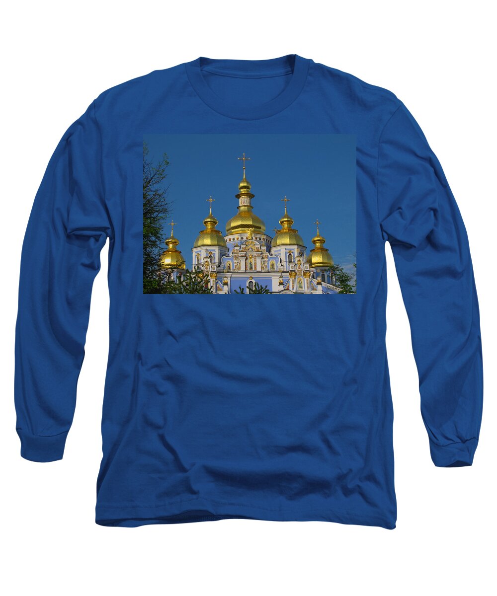 Kiev Long Sleeve T-Shirt featuring the photograph St. Michael's Cathedral by David Gleeson