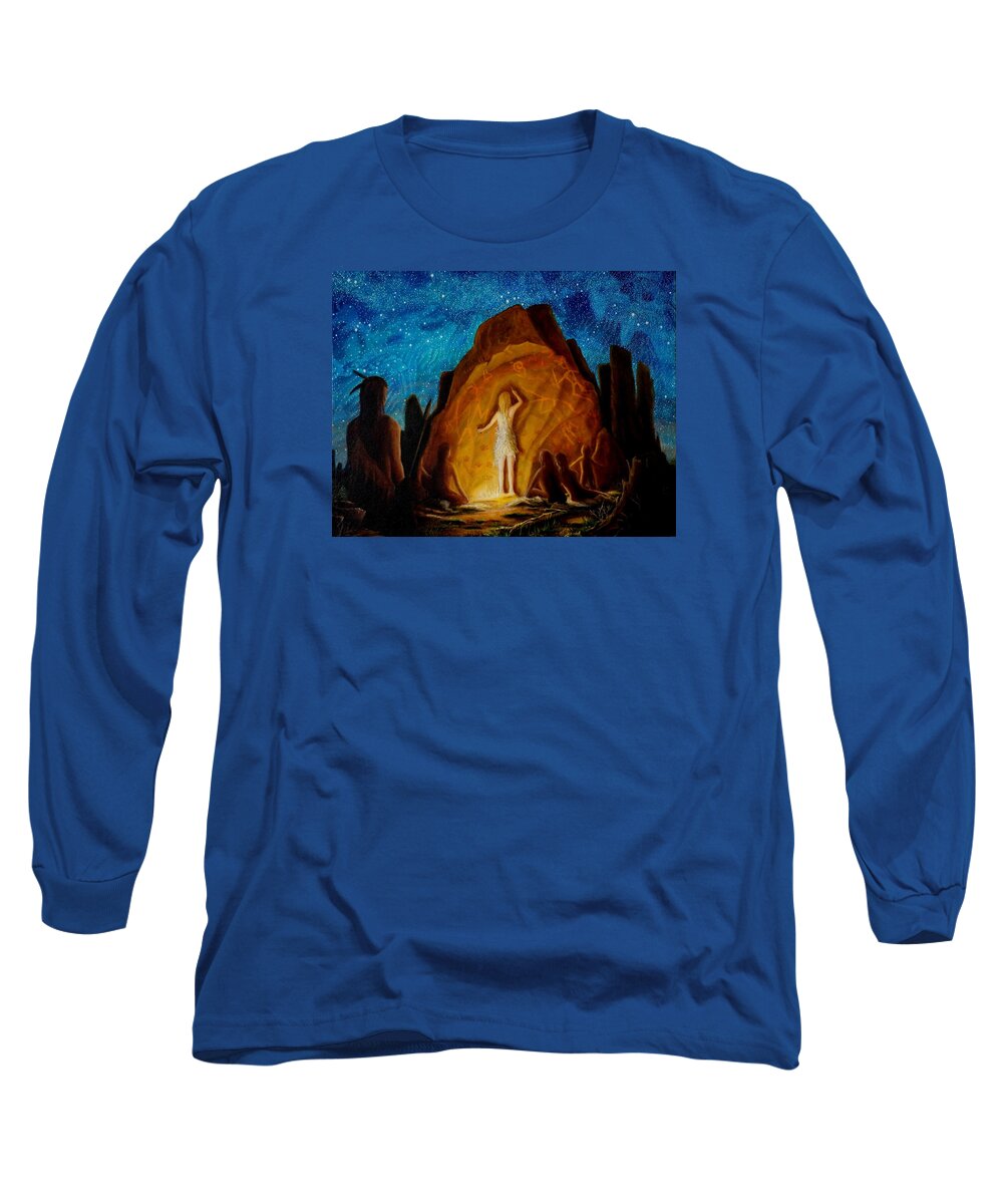 Stars Long Sleeve T-Shirt featuring the painting . . . They Elected Her To Tell Their Story . . . by Matt Konar