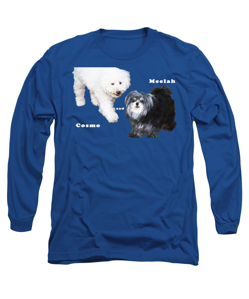 Cosmo The Dog Long Sleeve T-Shirt featuring the photograph Cosmo and Meelah 1 by Terry Wallace