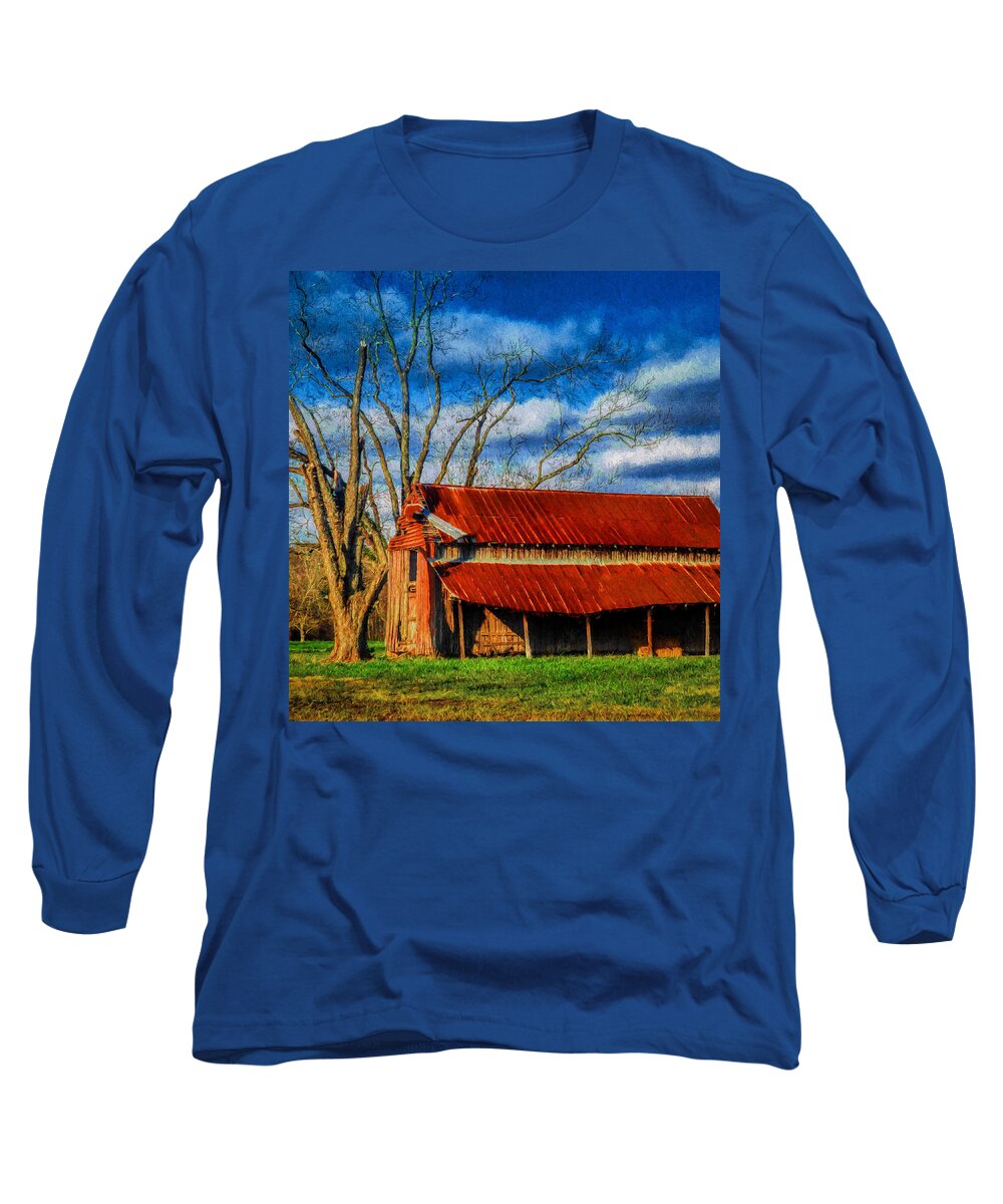 Fine Art Prints Long Sleeve T-Shirt featuring the photograph Red Roof Barn by Dave Bosse