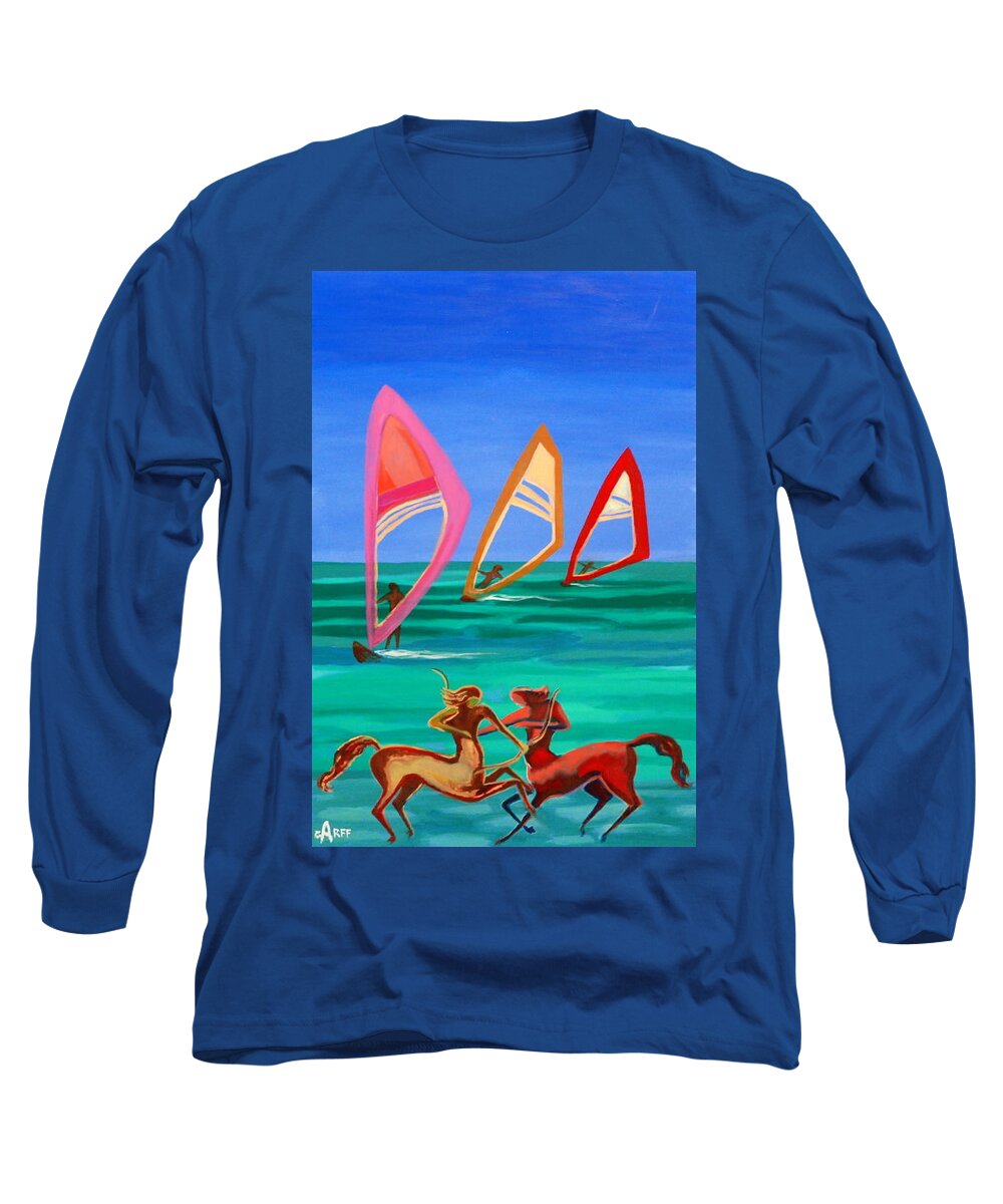 Tigers Long Sleeve T-Shirt featuring the painting Sons of The Sun #3 by Enrico Garff