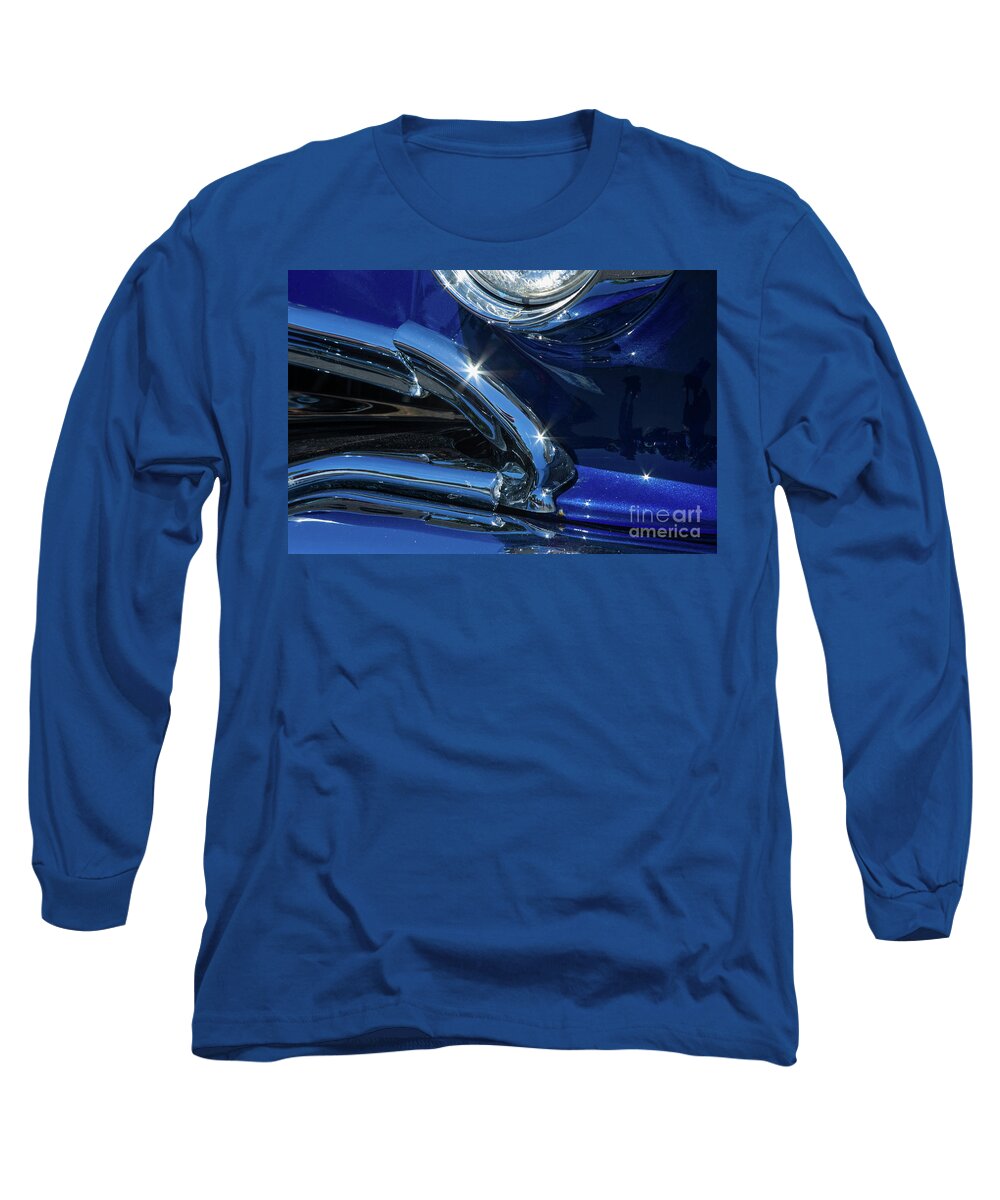 Images Long Sleeve T-Shirt featuring the photograph 1956 Pontiac Chieftain Headlight and Grill 1 by Rick Bures