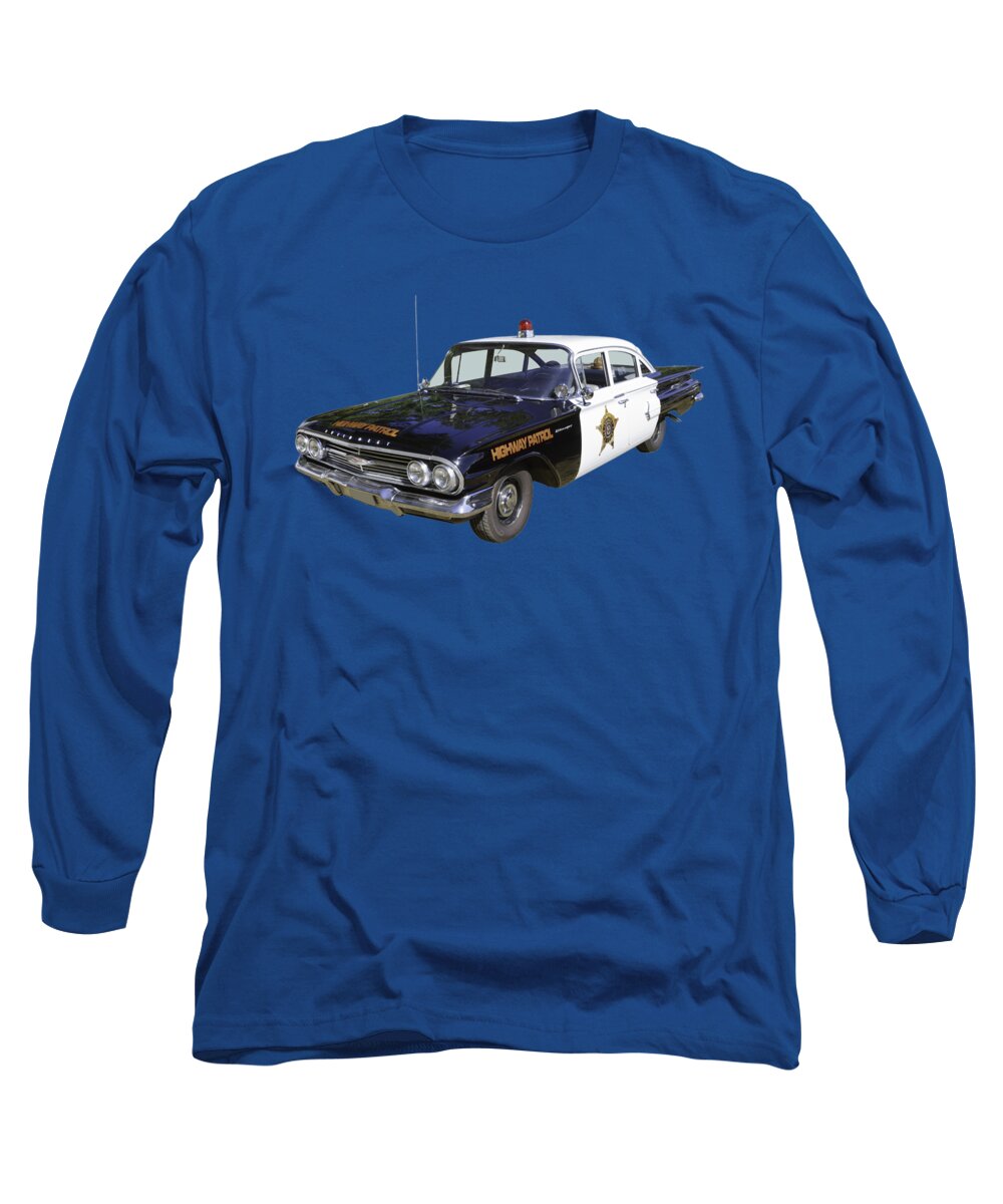 Auto Long Sleeve T-Shirt featuring the photograph 1960 Chevrolet Biscayne Police Car by Keith Webber Jr