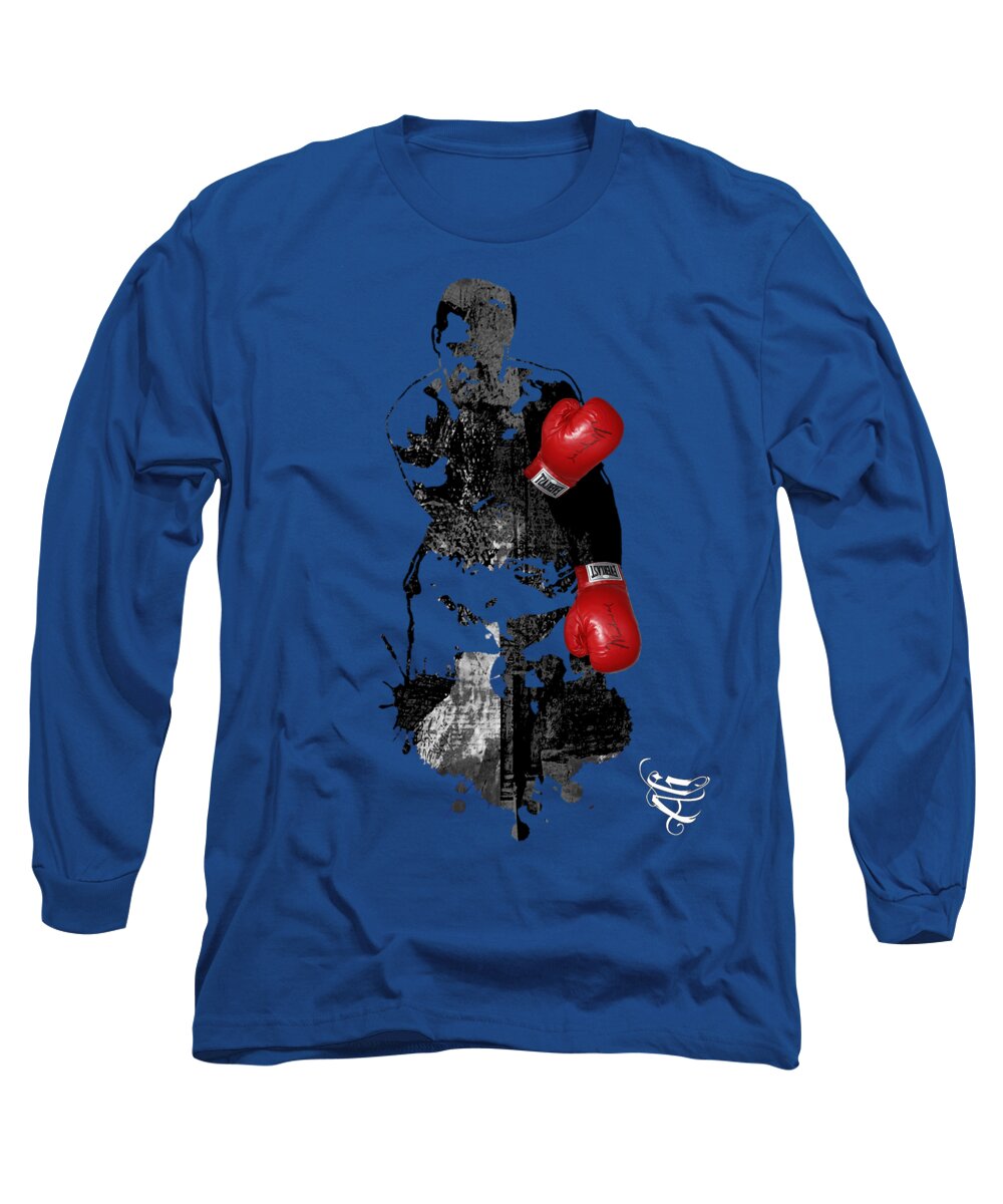 Sports Long Sleeve T-Shirt featuring the mixed media Muhammad Ali Collection #20 by Marvin Blaine