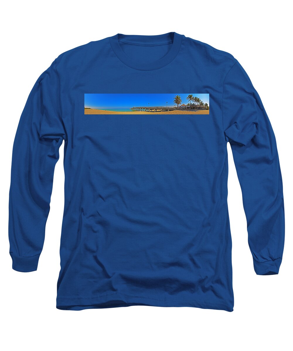 Venice Florida Long Sleeve T-Shirt featuring the photograph 6X1 Venice Florida Beach Pier by Rolf Bertram