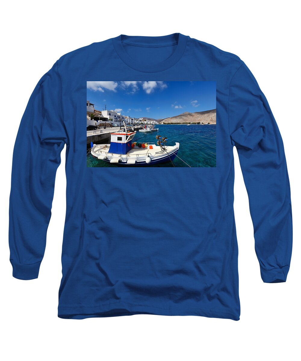 Aegean Long Sleeve T-Shirt featuring the photograph Tinos - Greece #8 by Constantinos Iliopoulos