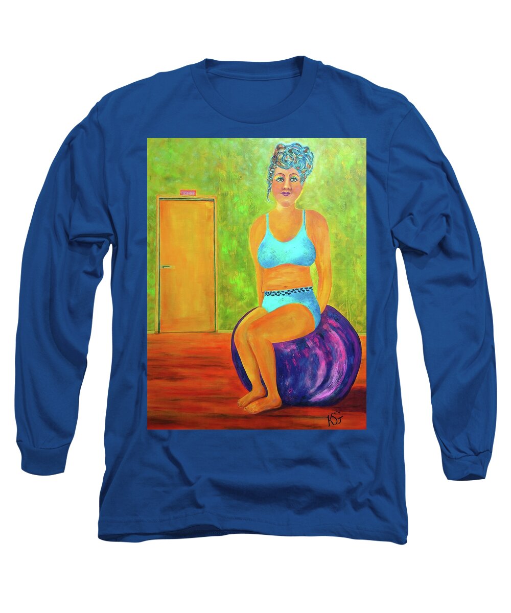 Ksg Long Sleeve T-Shirt featuring the painting Art Something to Talk About by Kim Shuckhart Gunns