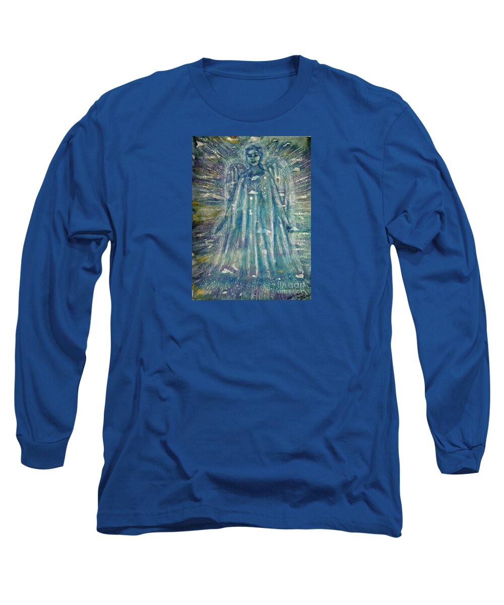 Angel Long Sleeve T-Shirt featuring the painting Angelic Being 2 by Leanne Seymour