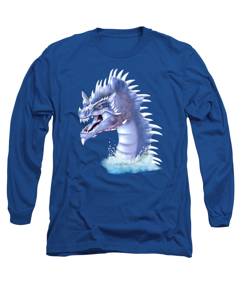Dragon Long Sleeve T-Shirt featuring the digital art Arctic Ice Dragon by Glenn Holbrook