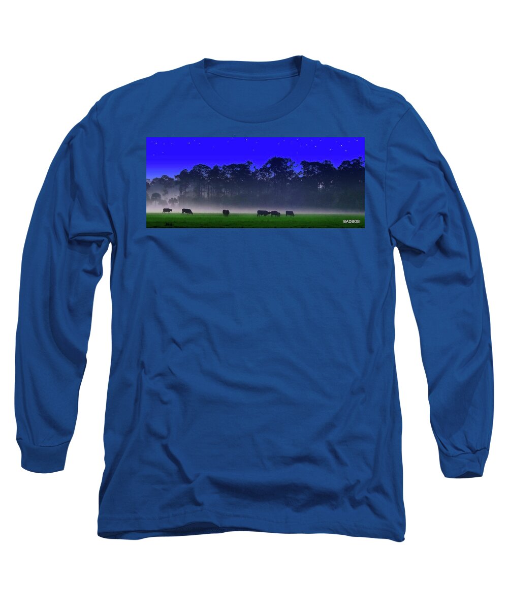 Cows Long Sleeve T-Shirt featuring the photograph Badcows by Robert Francis