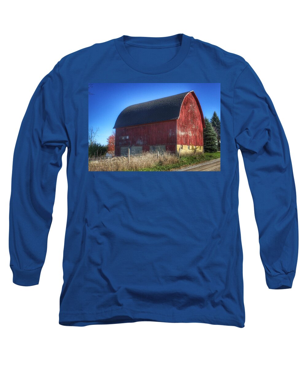 Barn Long Sleeve T-Shirt featuring the photograph 0007 - Big Red VII by Sheryl L Sutter