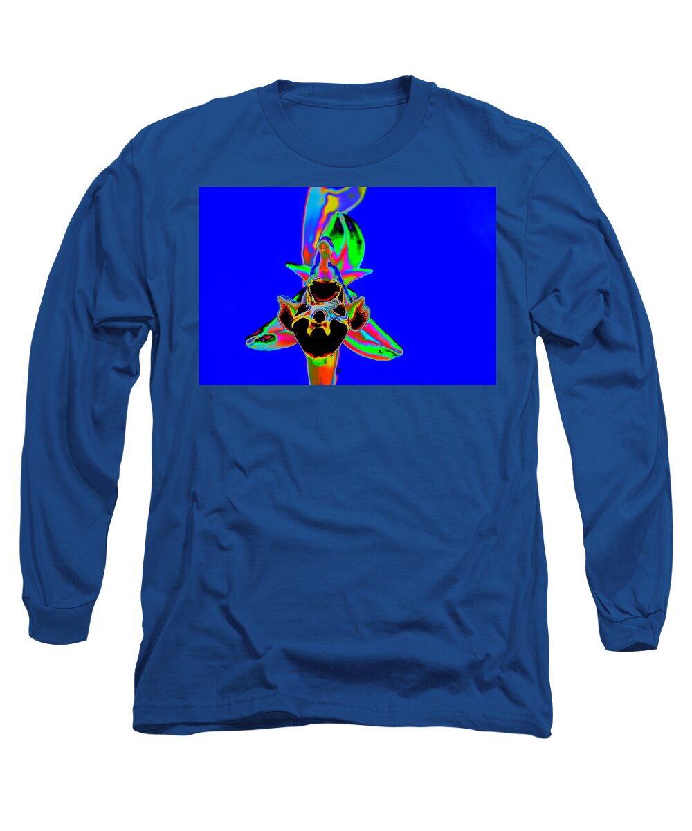 Flowers Long Sleeve T-Shirt featuring the photograph Blue Bee Orchid by Richard Patmore