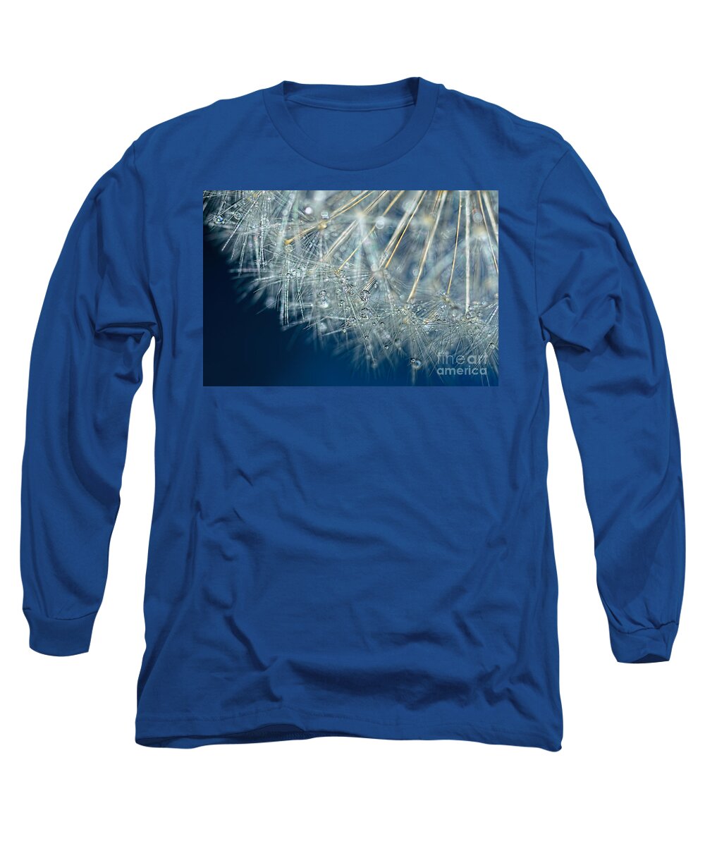 Blue Dandelion Dew Long Sleeve T-Shirt featuring the photograph Blue Dandelion Dew by Kaye Menner by Kaye Menner