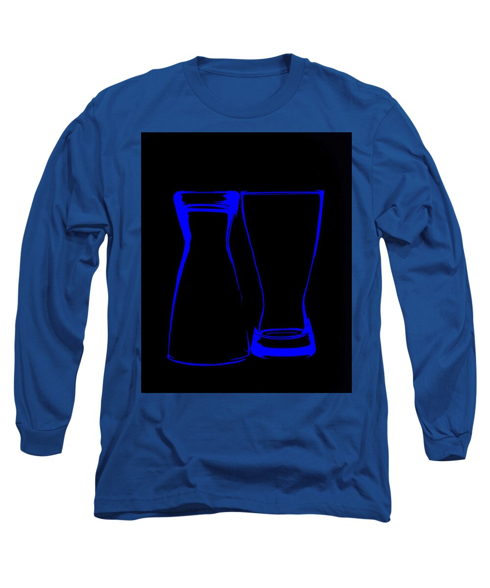Glassware Long Sleeve T-Shirt featuring the photograph Blue Glass by Lonnie Paulson