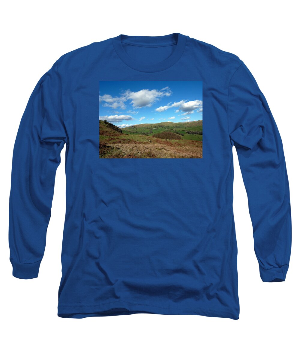 Sky Long Sleeve T-Shirt featuring the photograph Blue sky at mountains by Lukasz Ryszka