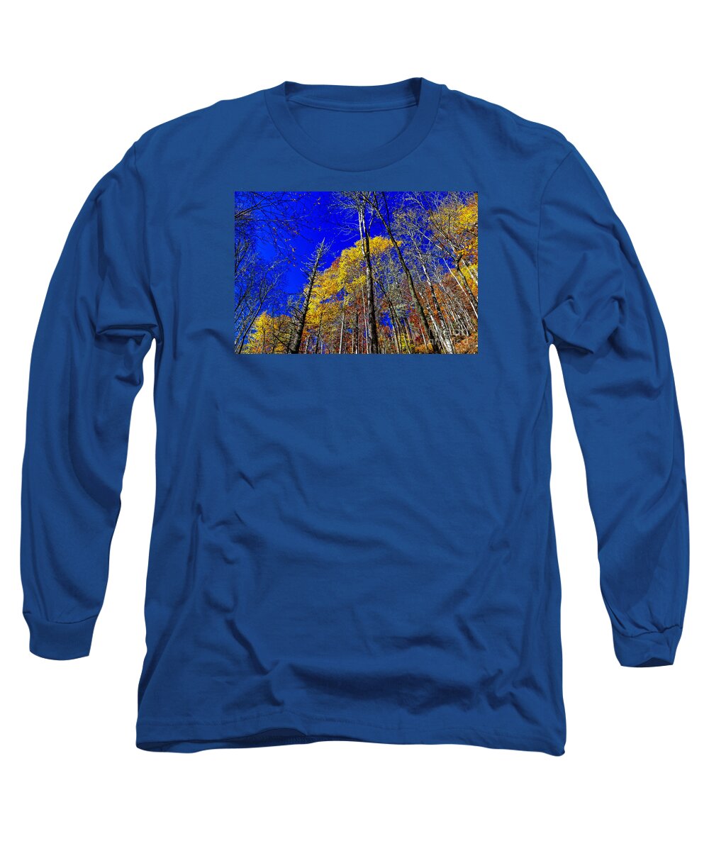 Fall Long Sleeve T-Shirt featuring the photograph Blue Sky In Fall by Paul Mashburn