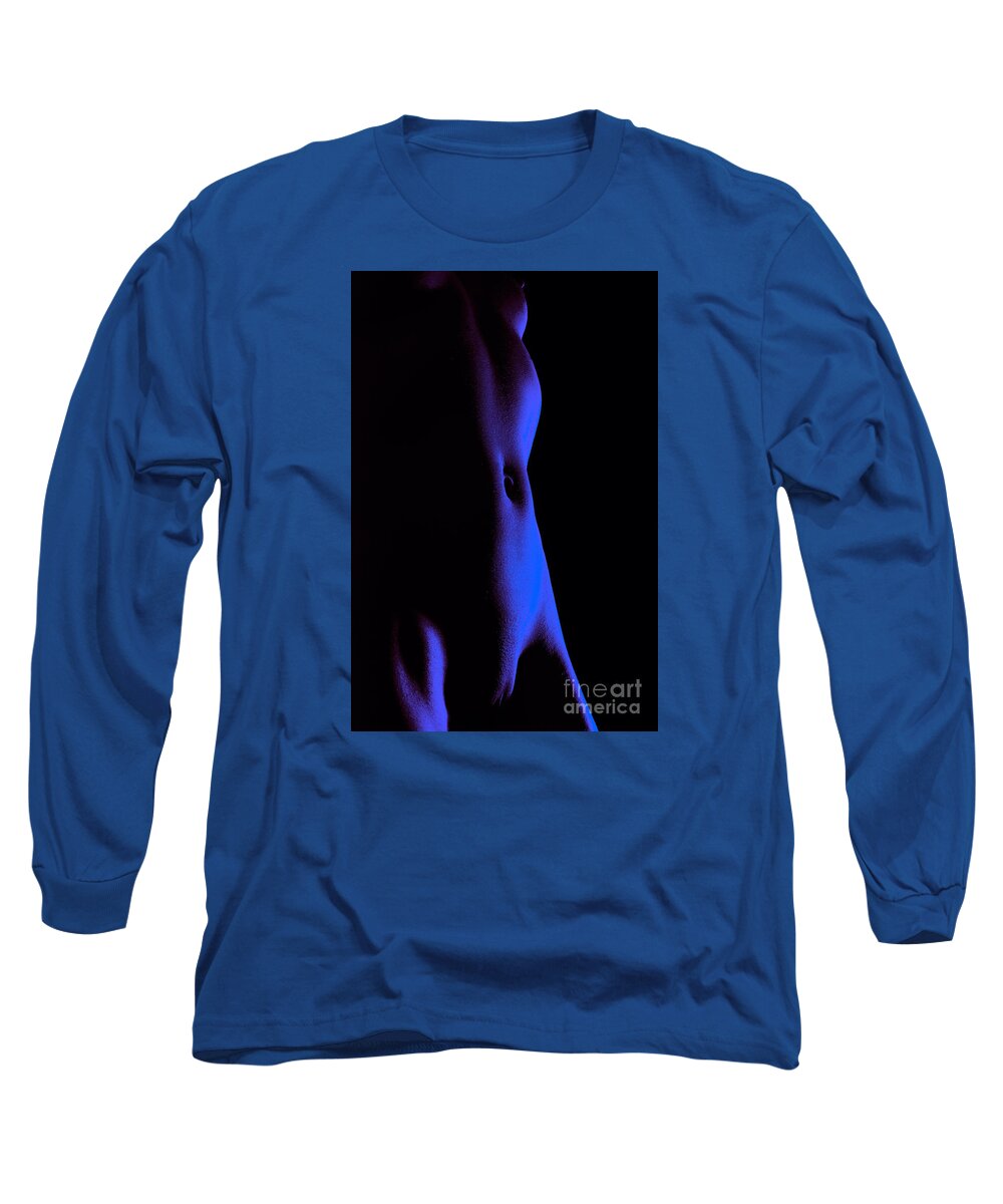 Artistic Photographs Long Sleeve T-Shirt featuring the photograph Blue violet satin by Robert WK Clark