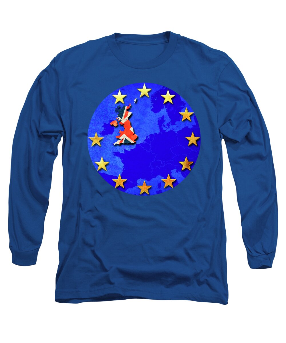 Nag004434b Long Sleeve T-Shirt featuring the digital art Brexit by Edmund Nagele FRPS