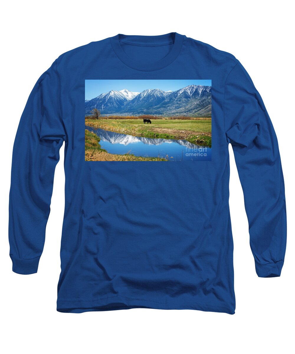 Carson Long Sleeve T-Shirt featuring the photograph Carson Valley Reflection by Dianne Phelps