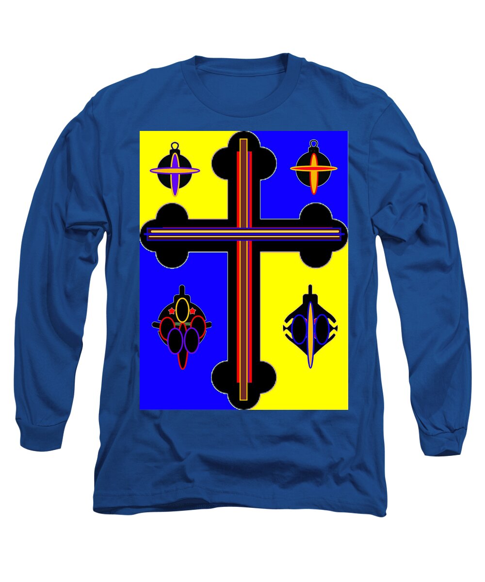 Christian Long Sleeve T-Shirt featuring the painting Christmas Ornate 2 by Joe Dagher