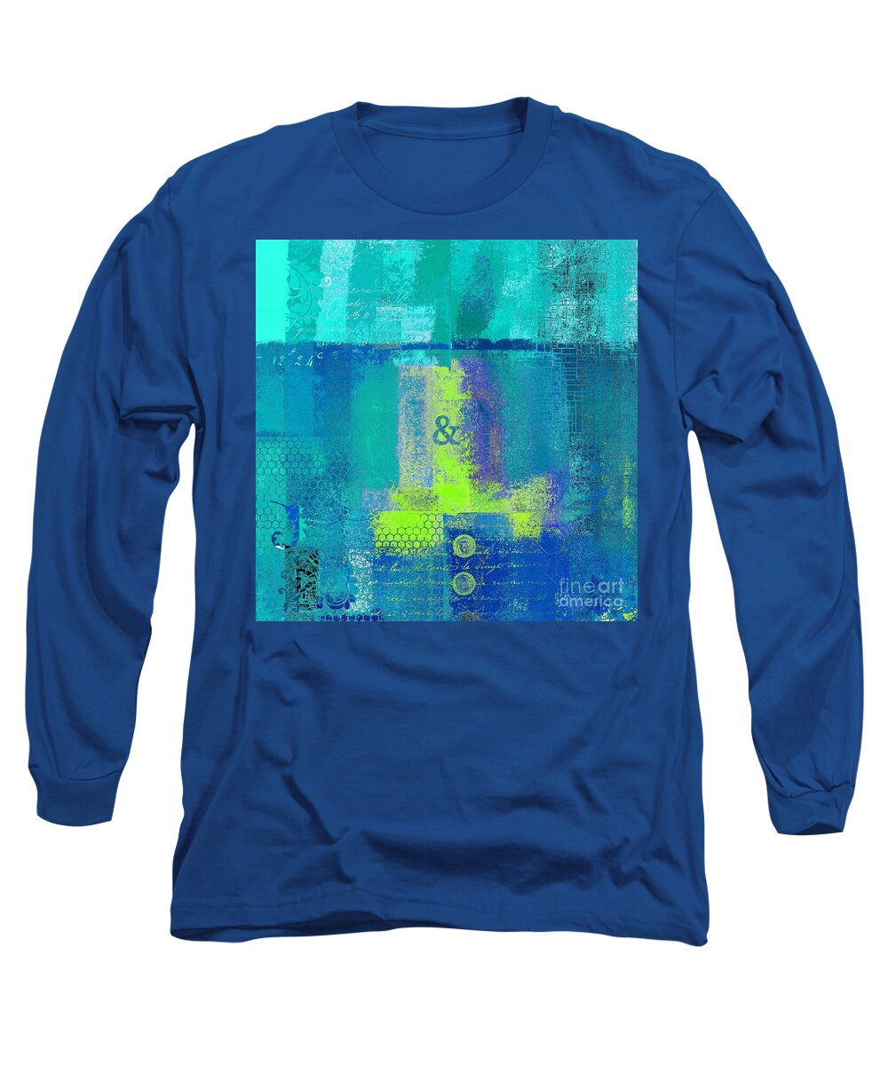 Blue Long Sleeve T-Shirt featuring the digital art Classico - s03c26 by Variance Collections