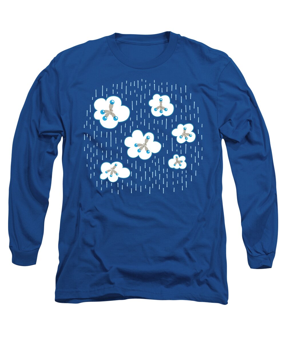 Environment Long Sleeve T-Shirt featuring the digital art Clouds And Methane Molecules Pattern by Boriana Giormova