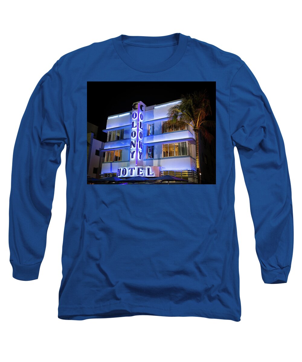 Florida Long Sleeve T-Shirt featuring the photograph Colony Hotel by Penny Meyers