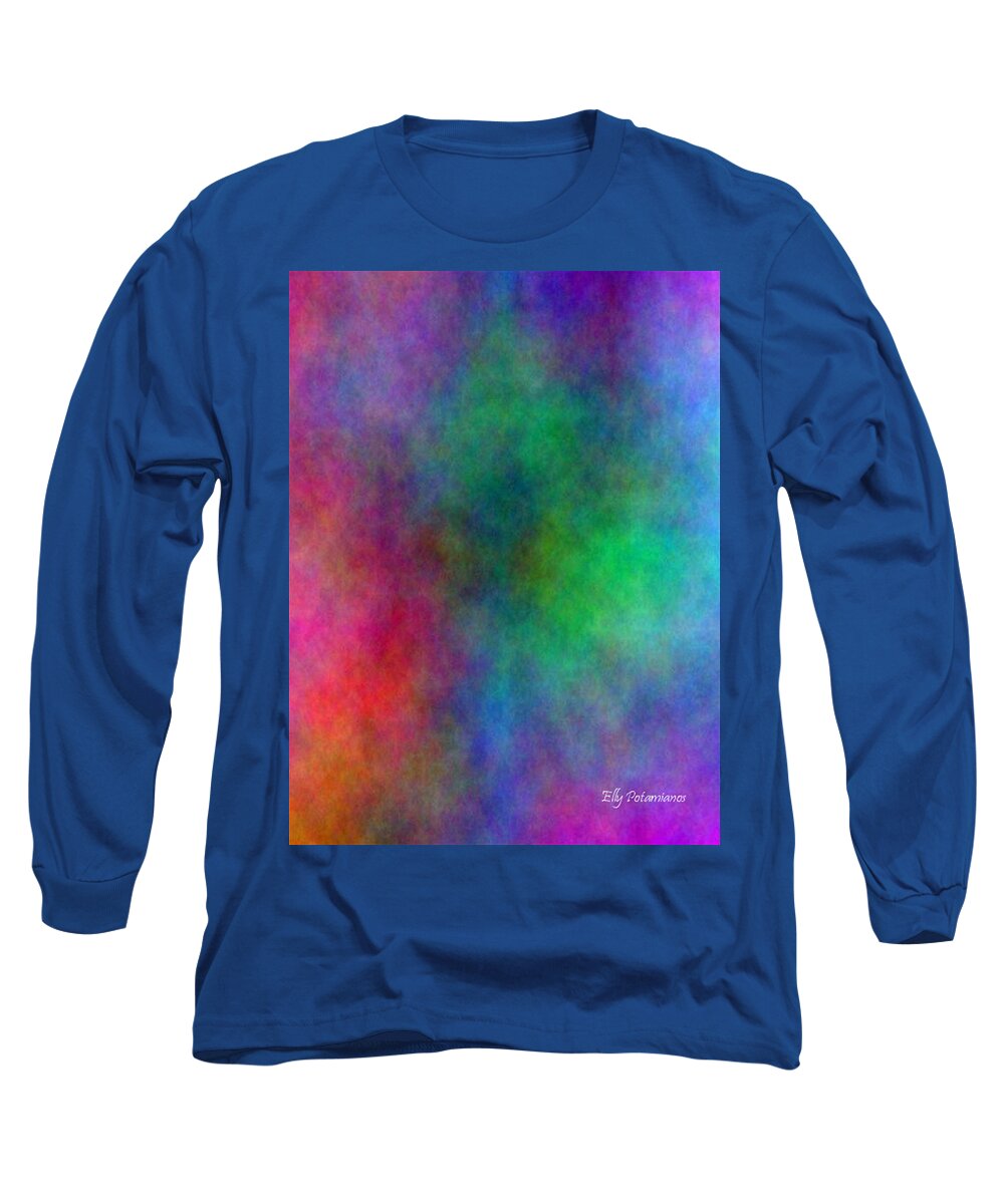 Colors Long Sleeve T-Shirt featuring the painting Colors by Elly Potamianos