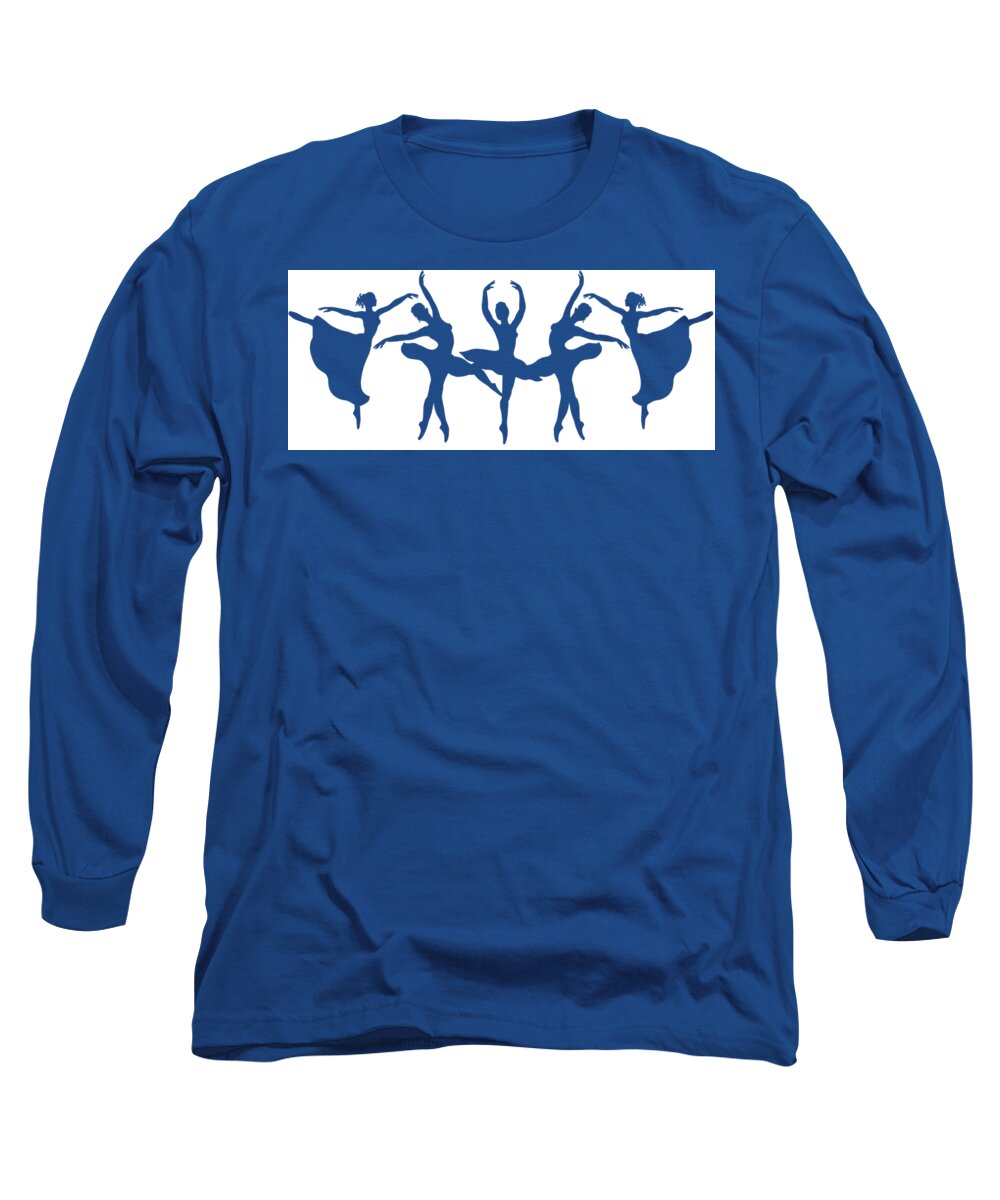 Dancing Silhouettes Long Sleeve T-Shirt featuring the painting Dancing Silhouettes by Irina Sztukowski